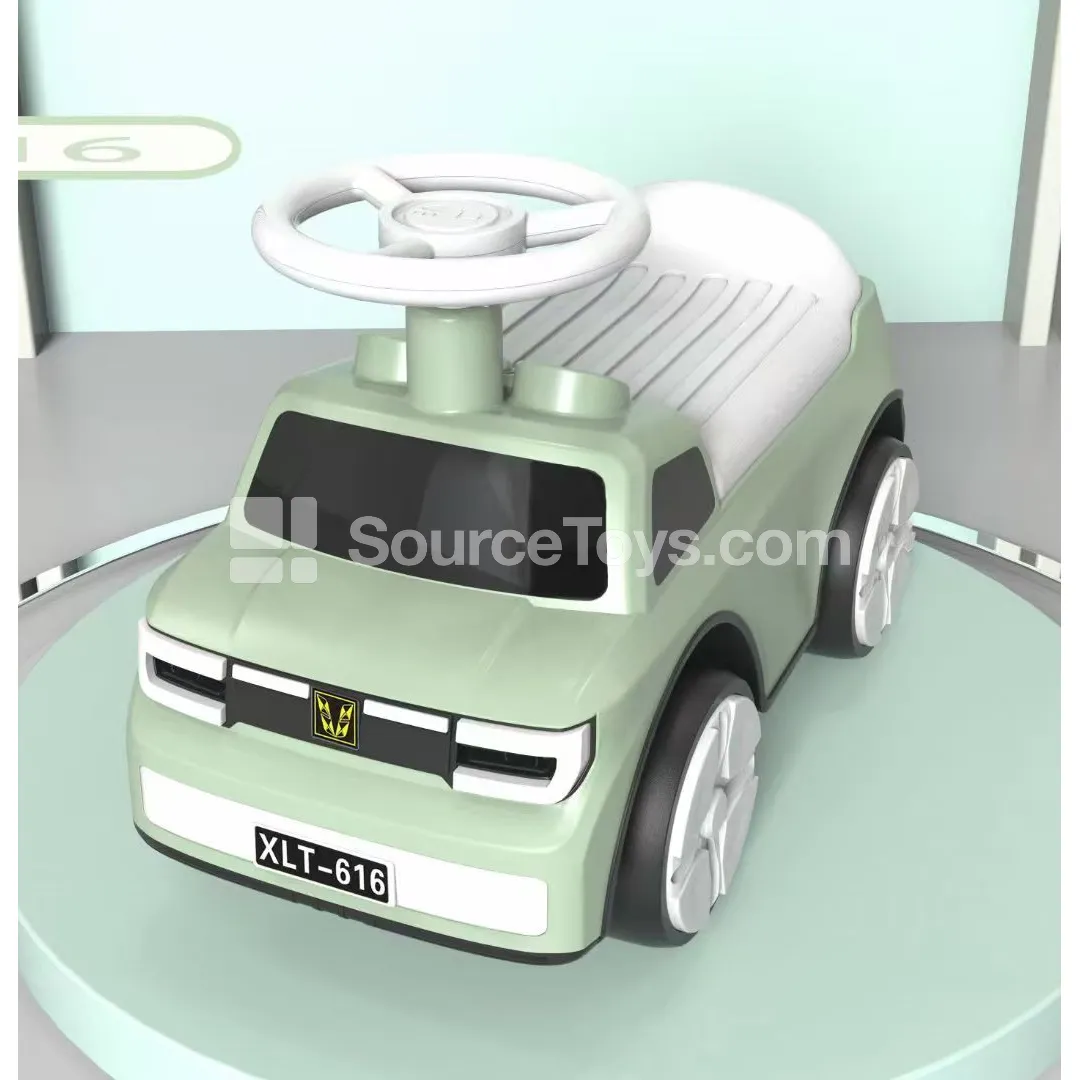 Vintage Ride-On Car for Kids (Blue, Green, Pink, Brown)