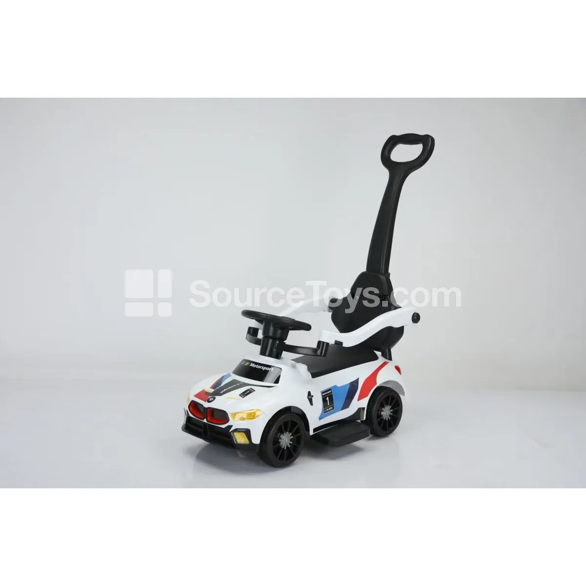 Electric Ride-On Scooter with Push Handle Red/White/Yellow/Blue Electric Ride-On Scooter with Push Handle Red/White/Yellow/Blue