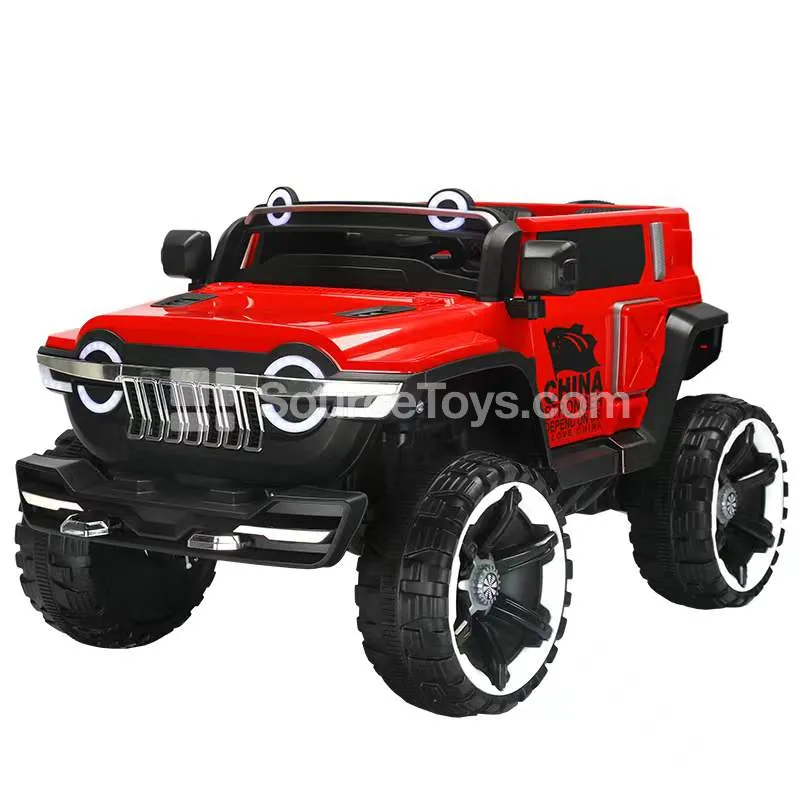 Electric Remote Control 4WD 3-Speed Off-road Ride-on with Dual Seats (Red, Gray, White)