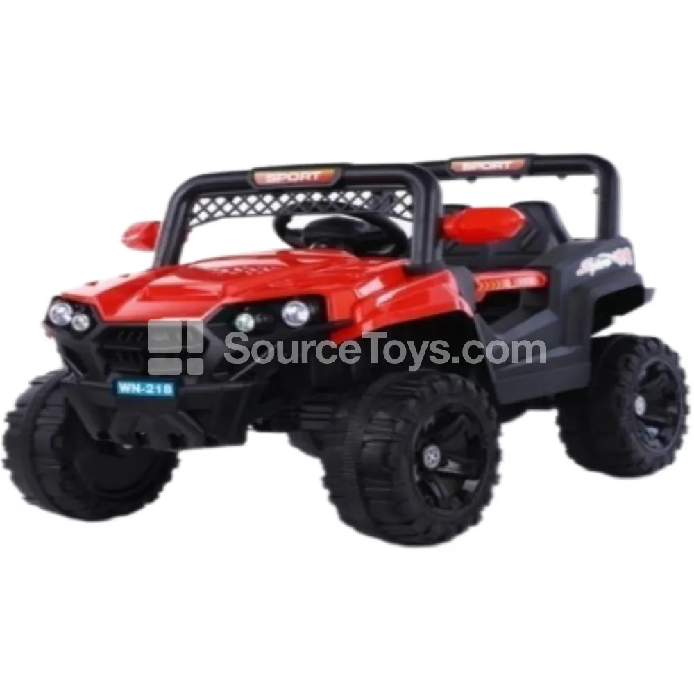 Electric Remote Control Ride-On with Dual Motors, Dual Doors, 3-Speed Off-Road (Red, Blue, White)