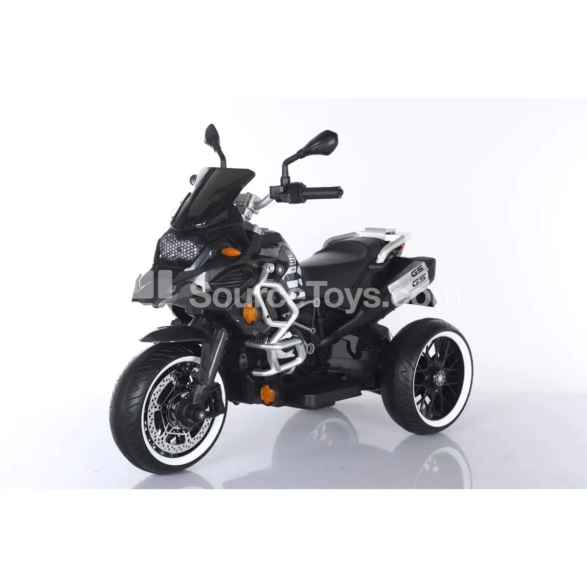 Electric Dual-Drive Three-Wheel Ride-On Motorcycle (Red, Blue, Gray)