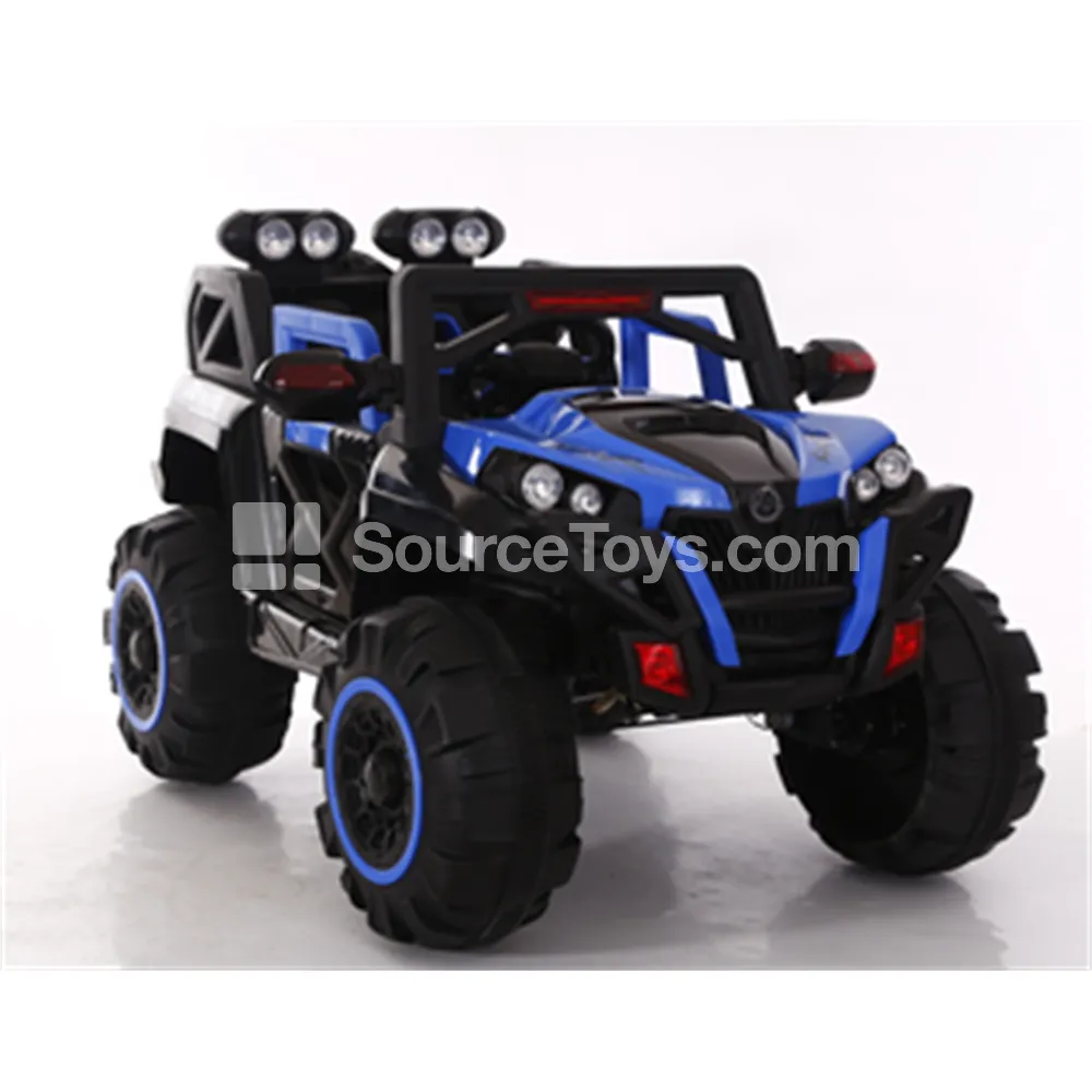 Electric Remote Control 4WD Ride-On Car with Double Doors and Swing (Red, Blue, White)