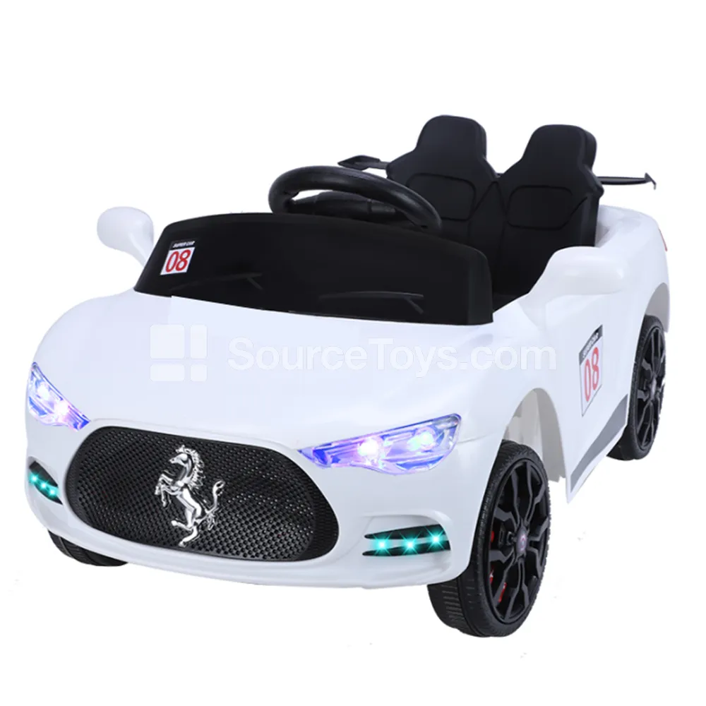 Large Electric Open-Top Sports Car (White, Red) Large Electric Open-Top Sports Car (White, Red)