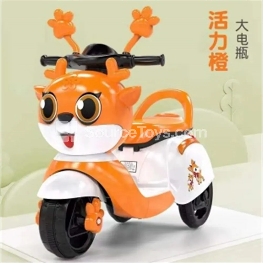 Cartoon Squirrel Electric Tricycle Ride-On (Blue, Pink, Orange)