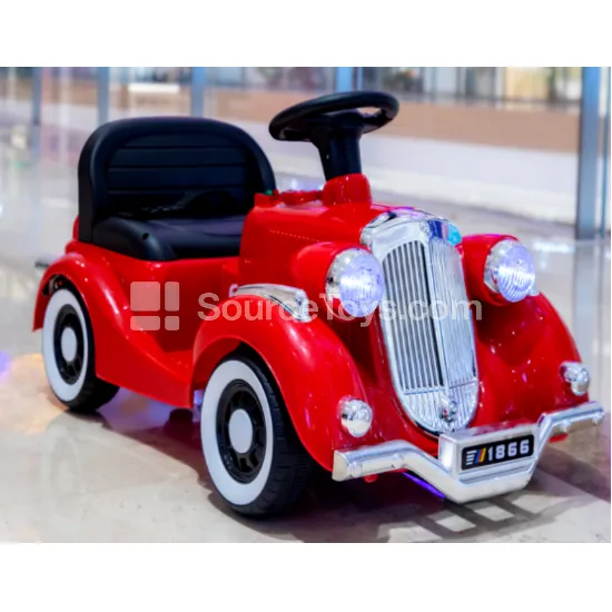 Vintage Classic Car Ride-On (Red, Pink, Beige) Vintage Classic Car Ride-On (Red, Pink, Beige)