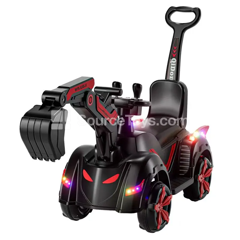 Electric Ride-On Excavator Toy Car Yellow Red Electric Ride-On Excavator Toy Car Yellow Red