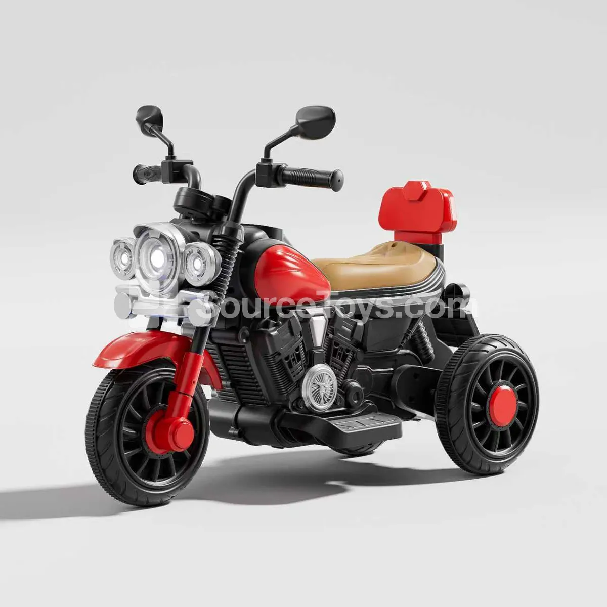 Electric Vintage Single-Drive Tricycle Ride-On (Red, Orange, Pink, Brown, Blue, Green) Electric Vintage Single-Drive Tricycle Ride-On (Red, Orange, Pink, Brown, Blue, Green)
