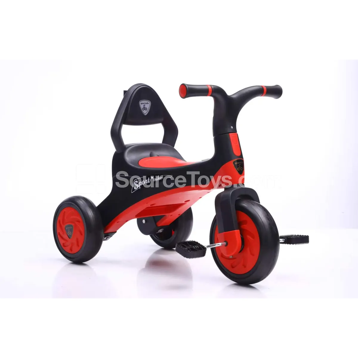 Push Handle Tricycle with Fence (Red, Gray, Blue, Yellow, Pink)