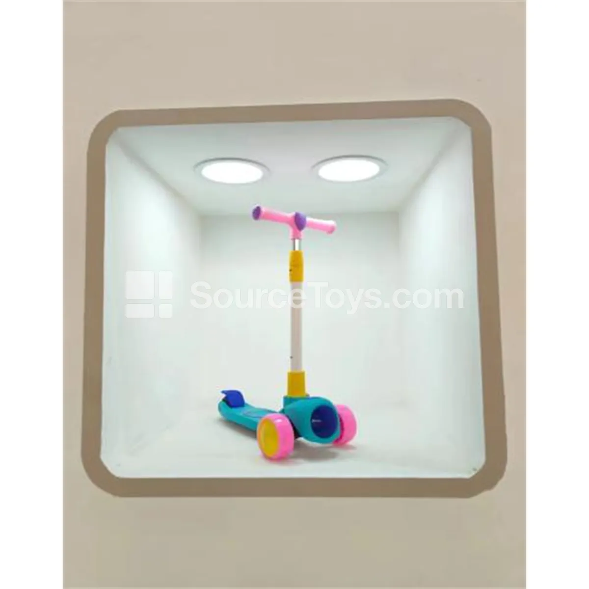 Foldable Kids Scooter with Lights & Music (Red, Pink, Orange, Dark Green)