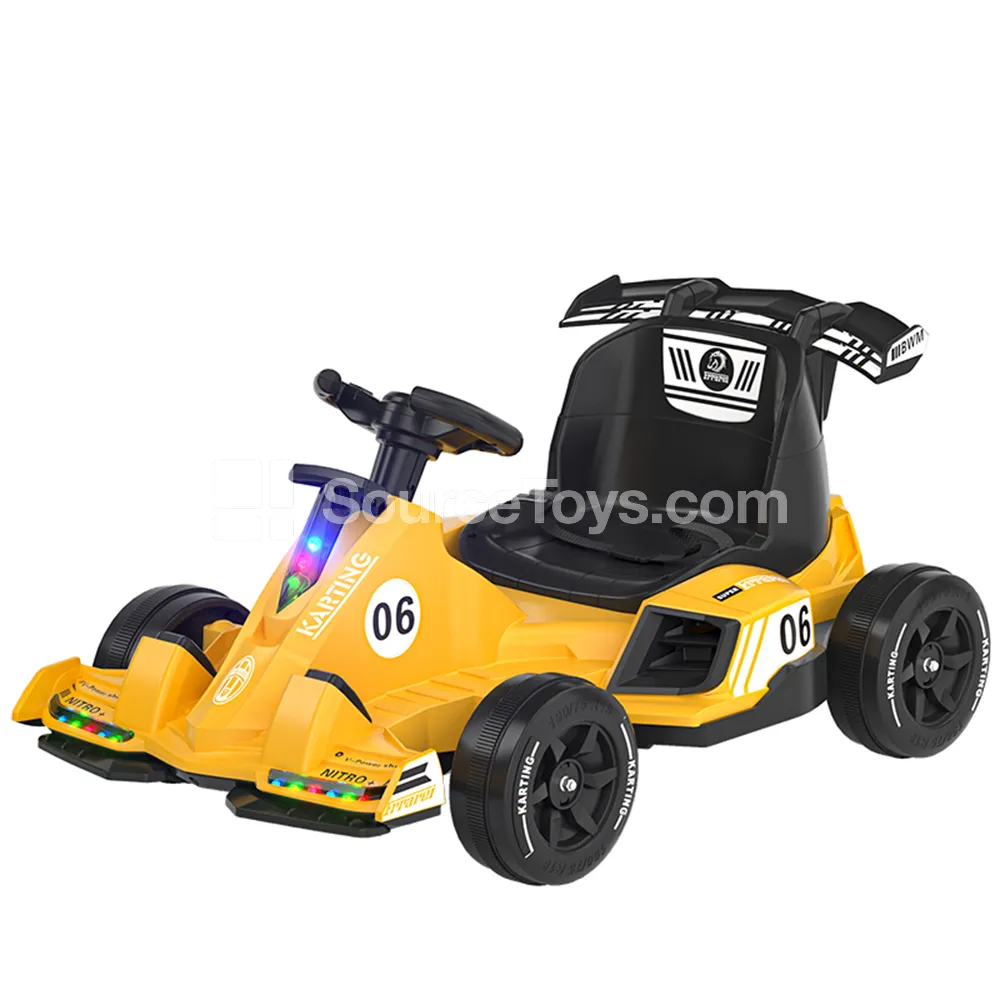 Single-Motor Electric Go-Kart Ride-On (Red, White, Yellow) Single-Motor Electric Go-Kart Ride-On (Red, White, Yellow)