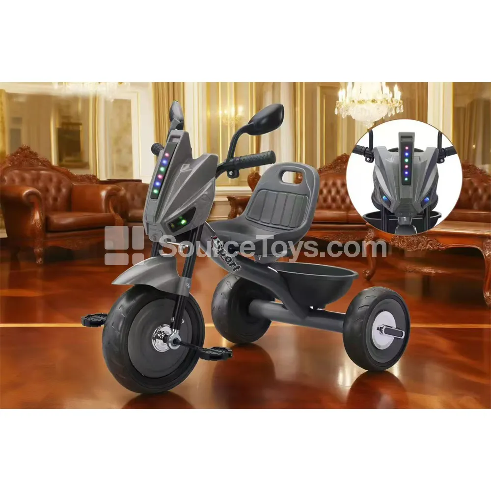 Tricycle with Bucket (White, Gray, Yellow)