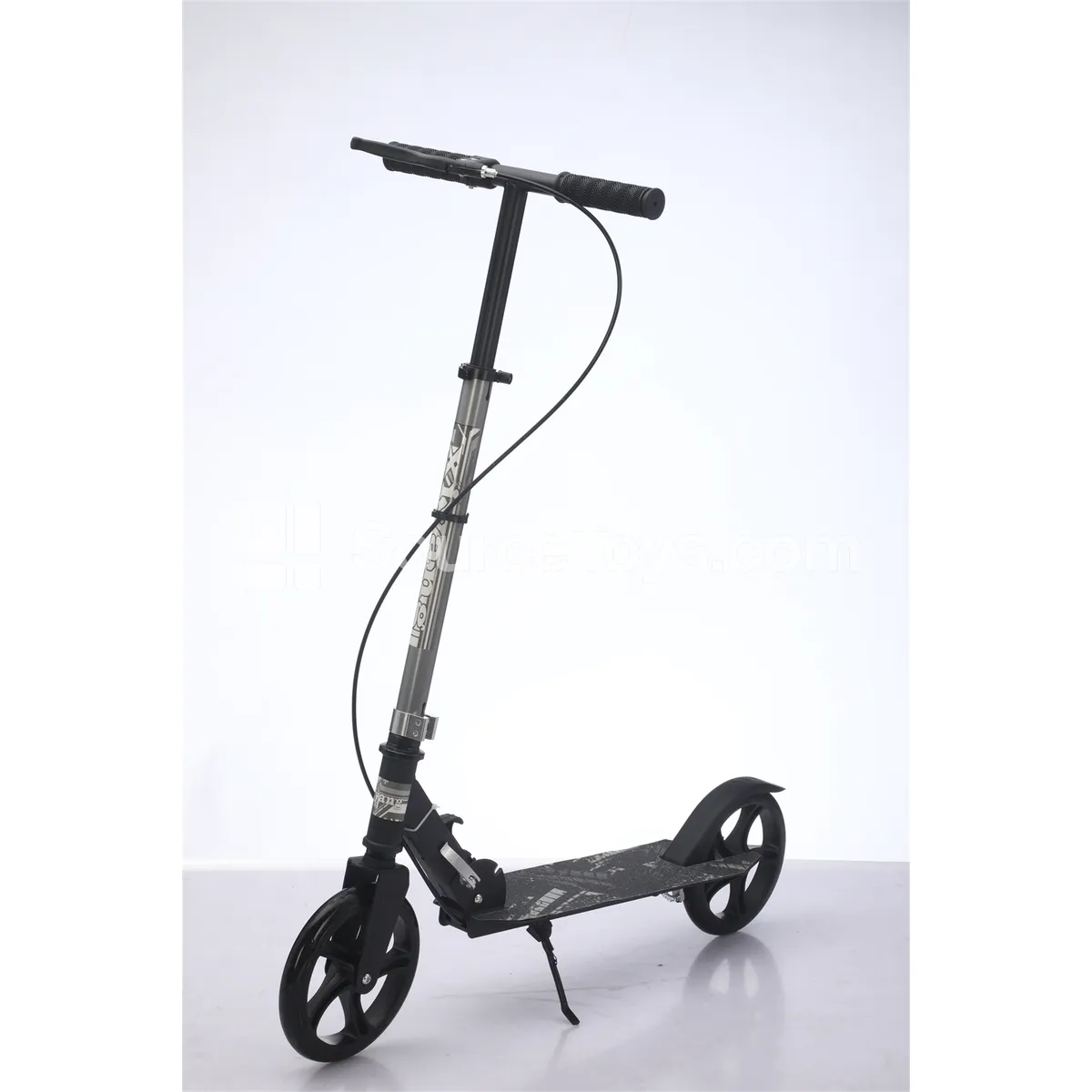 Kids Scooter with Footrest Handbrake (Matte Black, Card White) Kids Scooter with Footrest Handbrake (Matte Black, Card White)