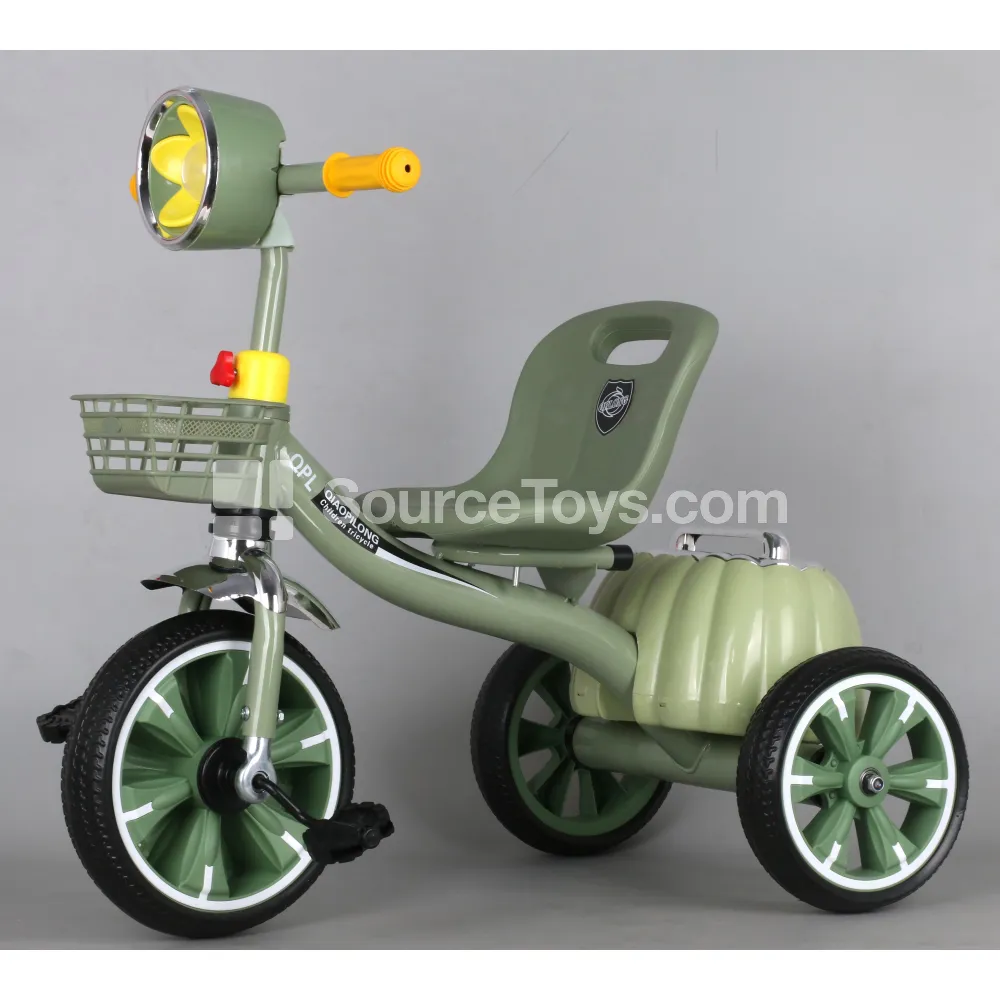 Kids Tricycle with Wagon Basket (Pink, Red, Green, Blue)