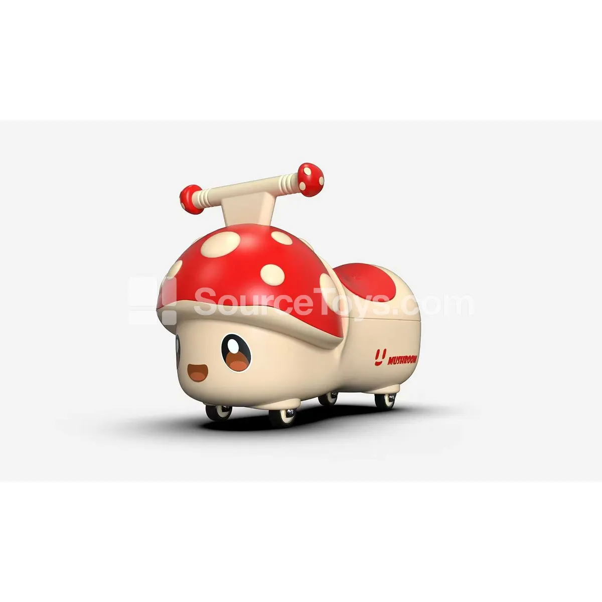 Cartoon Mushroom Ride-On Scooter (Red, Green, Orange)