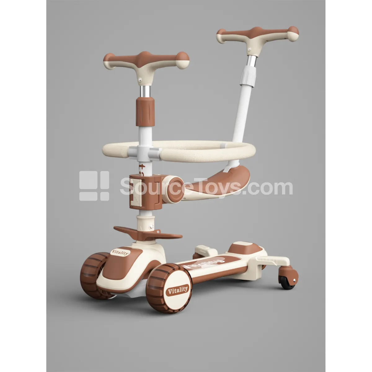 Push Scooter with Fence Seat (Beige, Green, Pink)