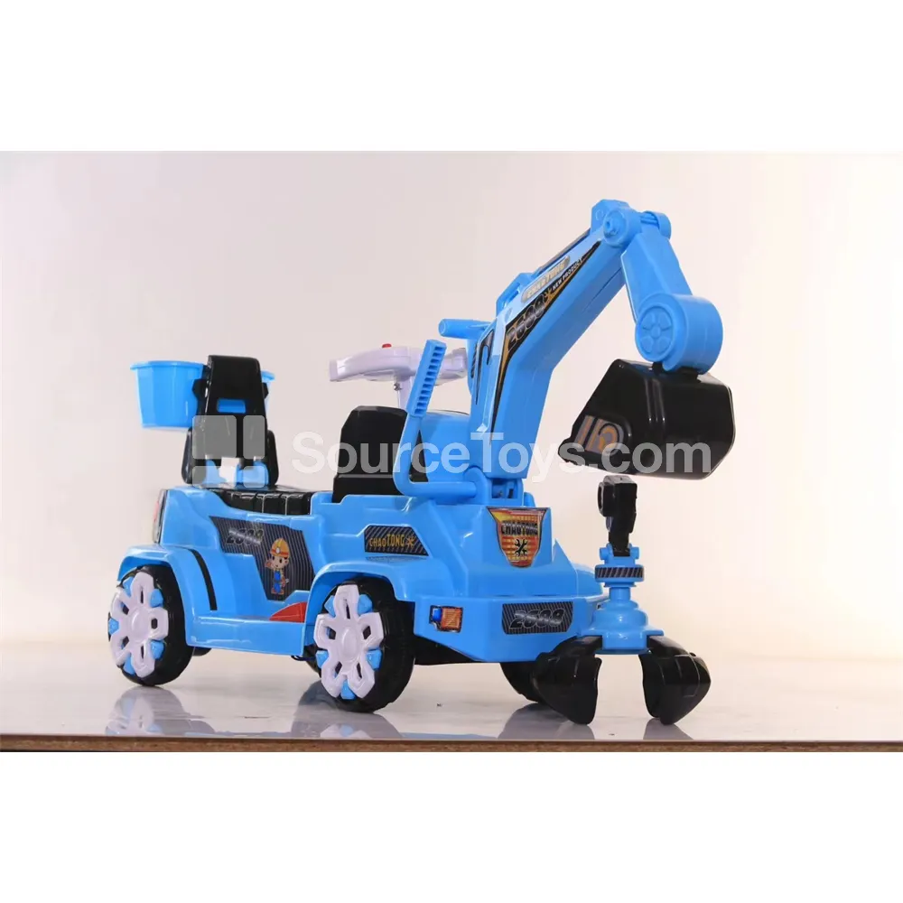 Kids Excavator Ride-On Scooter (Yellow, Blue, Orange)