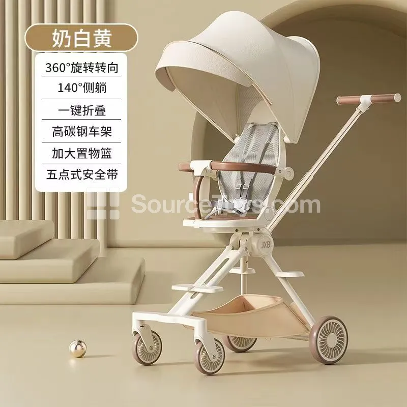 Canopy Stroller Doll Carriage Cream Yellow Green Black Canopy Stroller Doll Carriage Cream Yellow Green Black
