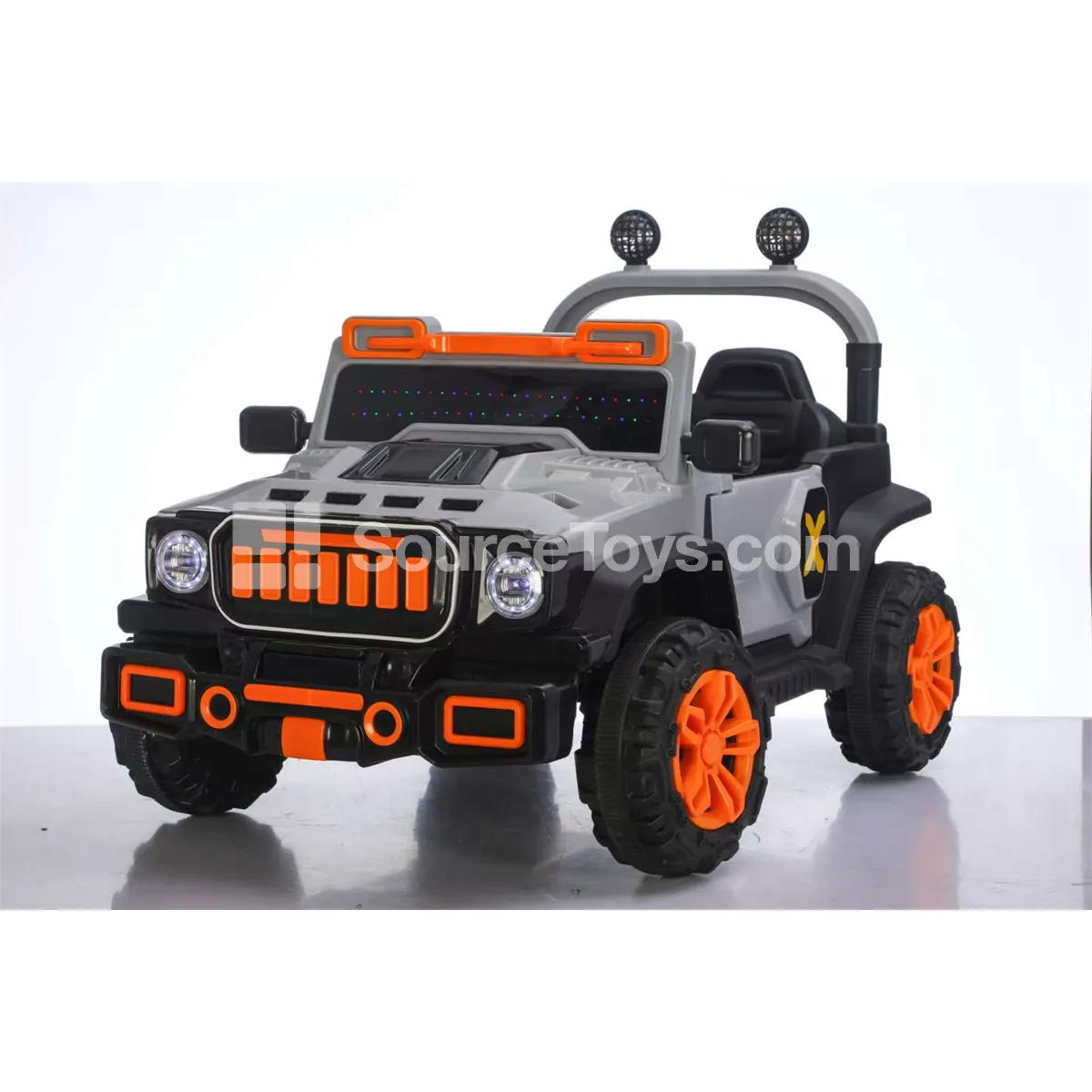 Electric Remote Control 2-Door 4WD Ride-On SUV (Pink/Off-White/Gray)