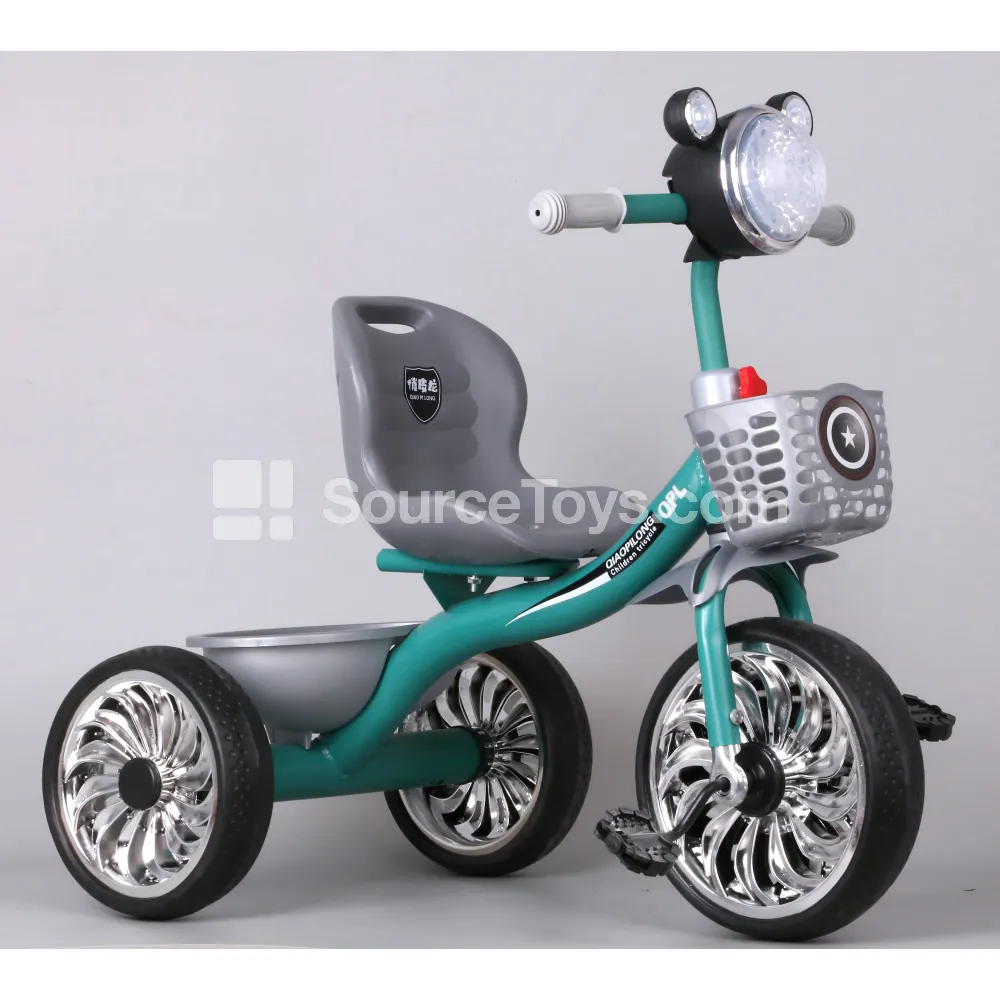 Kids Tricycle with Cargo Trailer (Green, Blue, Orange, Red) Kids Tricycle with Cargo Trailer (Green, Blue, Orange, Red)