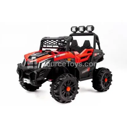 Electric 4WD 2-Seat Double-Door Off-Road Ride-On with Remote Control (White, Orange, Red, Blue)