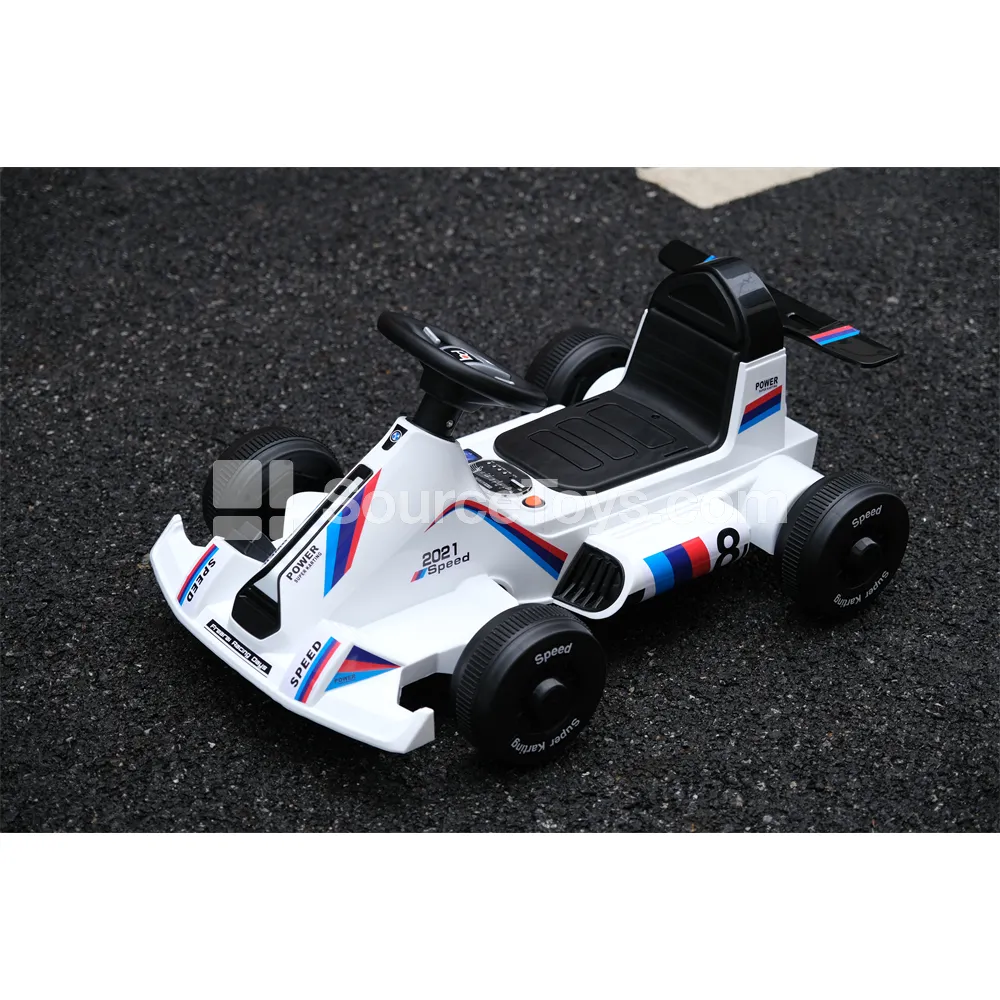 Electric Go Kart Ride-On for Kids (Red/White/Yellow)
