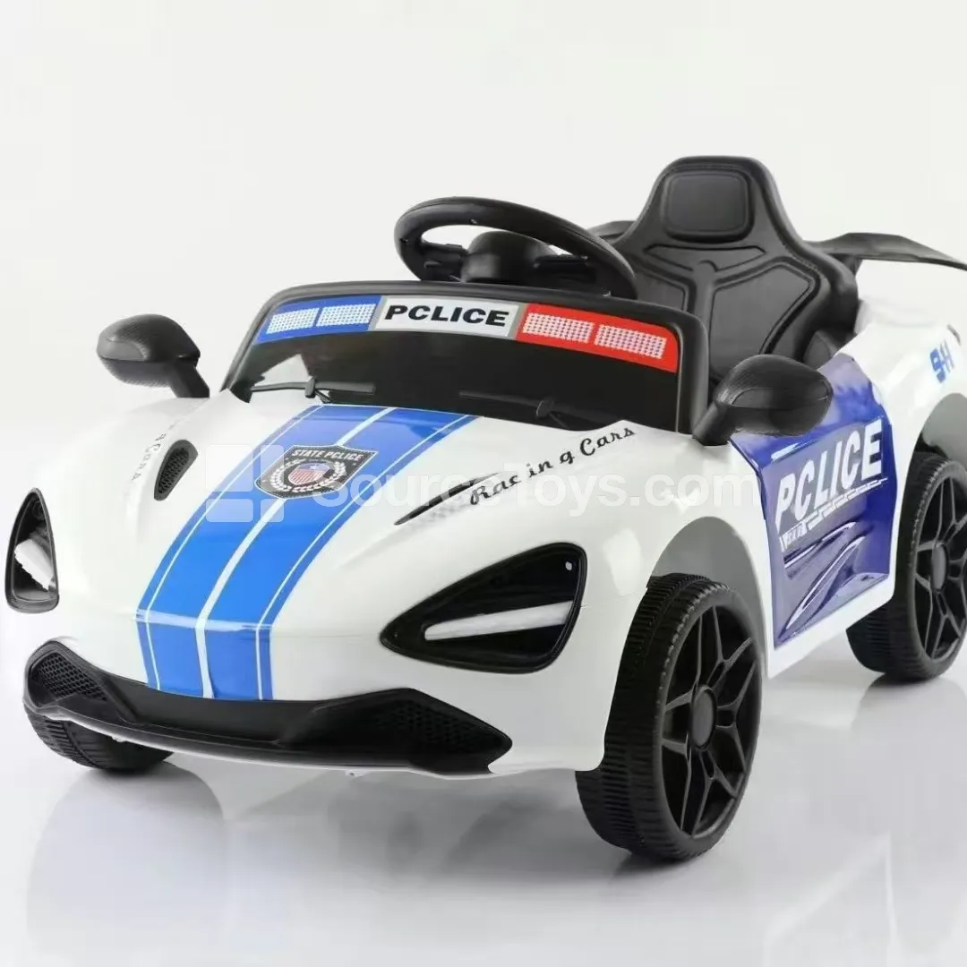 Electric Remote Control Police Ride-On with Double Doors (Black/White) Electric Remote Control Police Ride-On with Double Doors (Black/White)