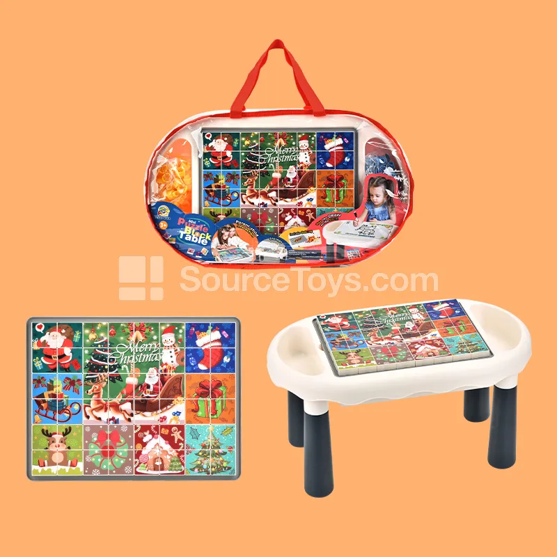 DIY Christmas Puzzle Building Block Table with Drawing Board DIY Christmas Puzzle Building Block Table with Drawing Board