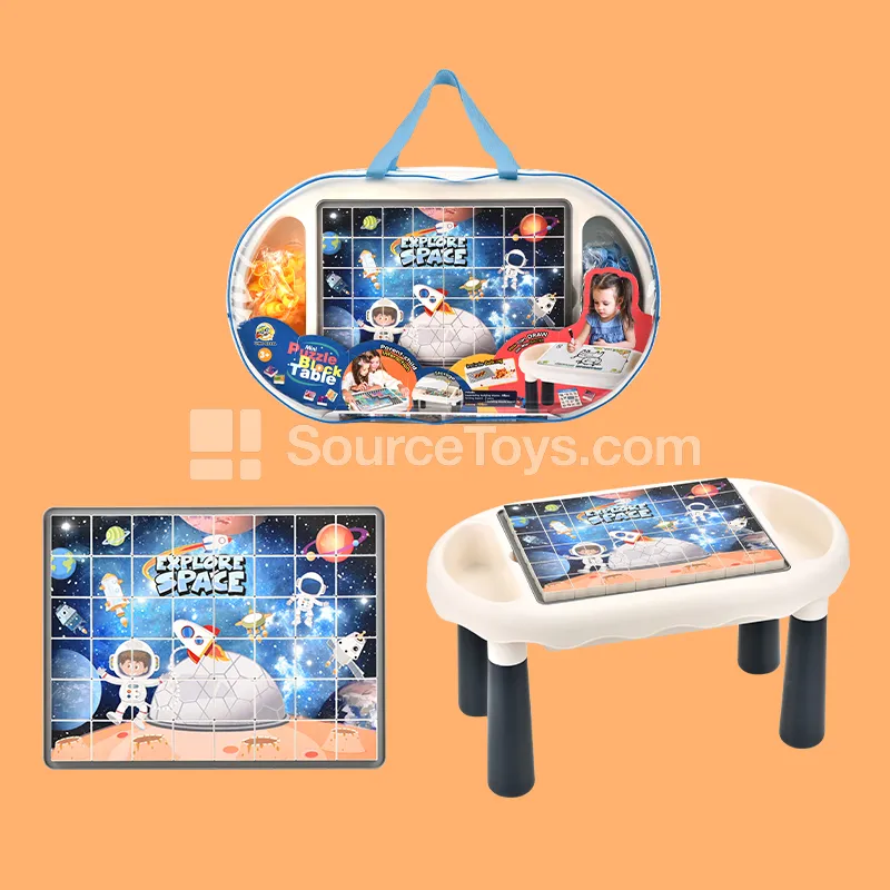 DIY Space Puzzle Building Block Table with Drawing Board