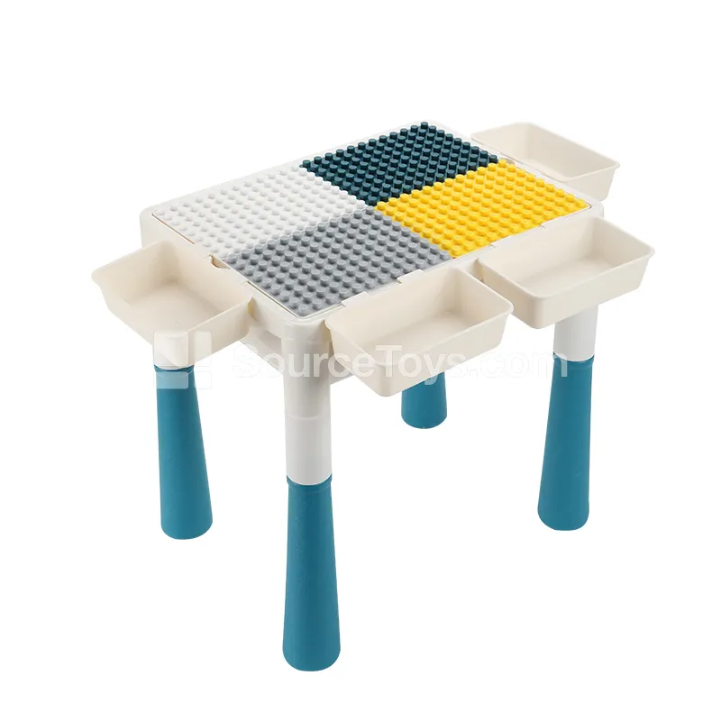 Medium Building Block Table Set with Storage, Extension, Chair, and 105 Blocks