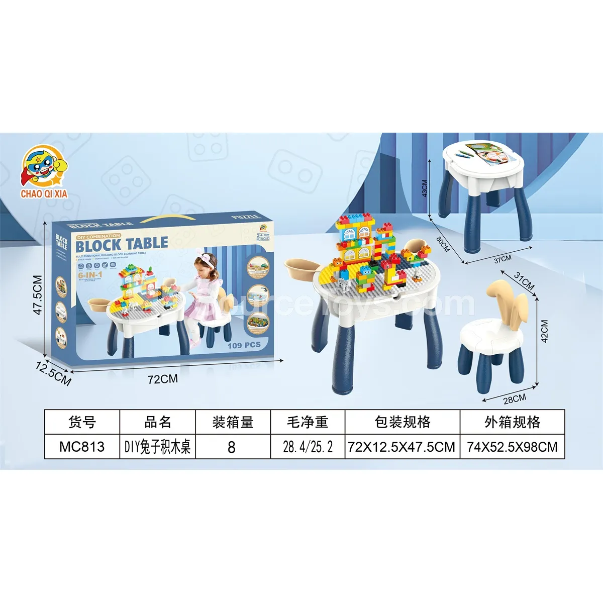 Rabbit Building Block Table