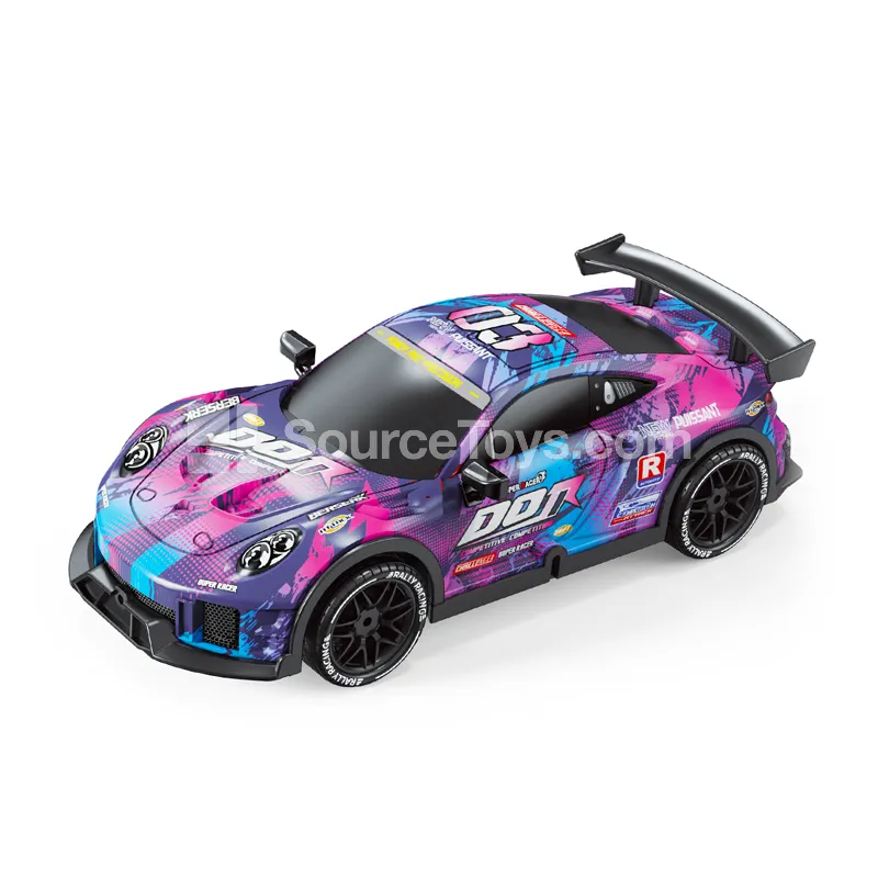 2.4G 1:20 4WD Drift RC Car with Lights, High Speed, PVC, Dual Speed, 2 Sets of Wheels, Battery Included