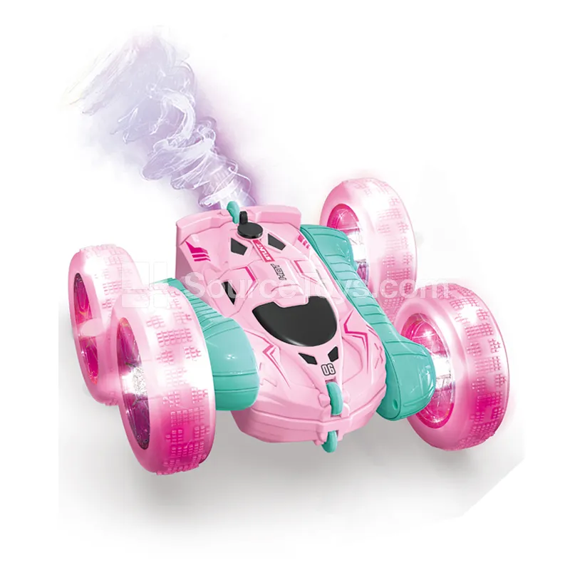 2.4G Dual-Sided RC Stunt Car with Spray (Battery Included, Four-Wheel Lights, Spray, Dual Remote) 2.4G Dual-Sided RC Stunt Car with Spray (Battery Included, Four-Wheel Lights, Spray, Dual Remote)