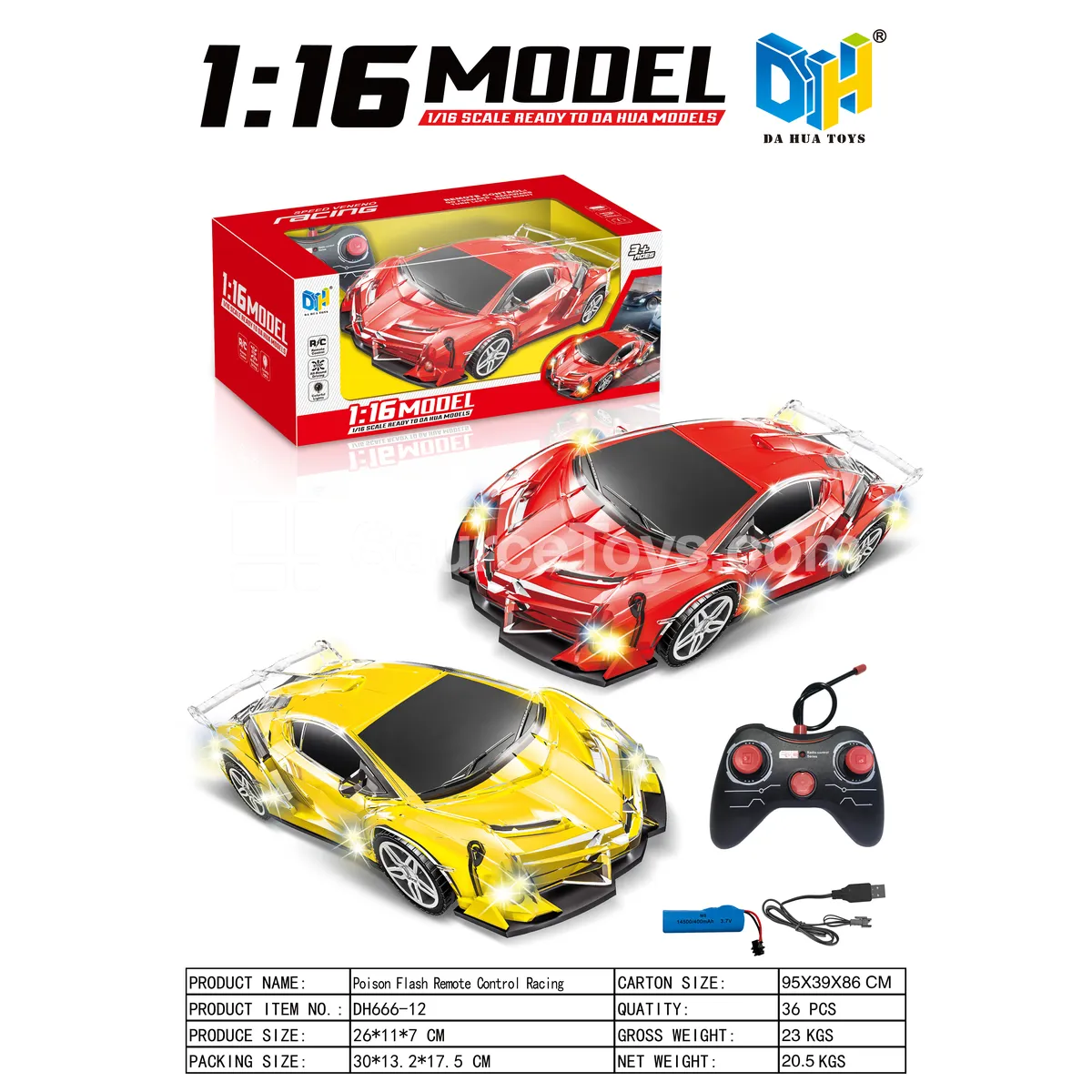 1:16 RC Car with Lights, Simulation Model 1:16 RC Car with Lights, Simulation Model