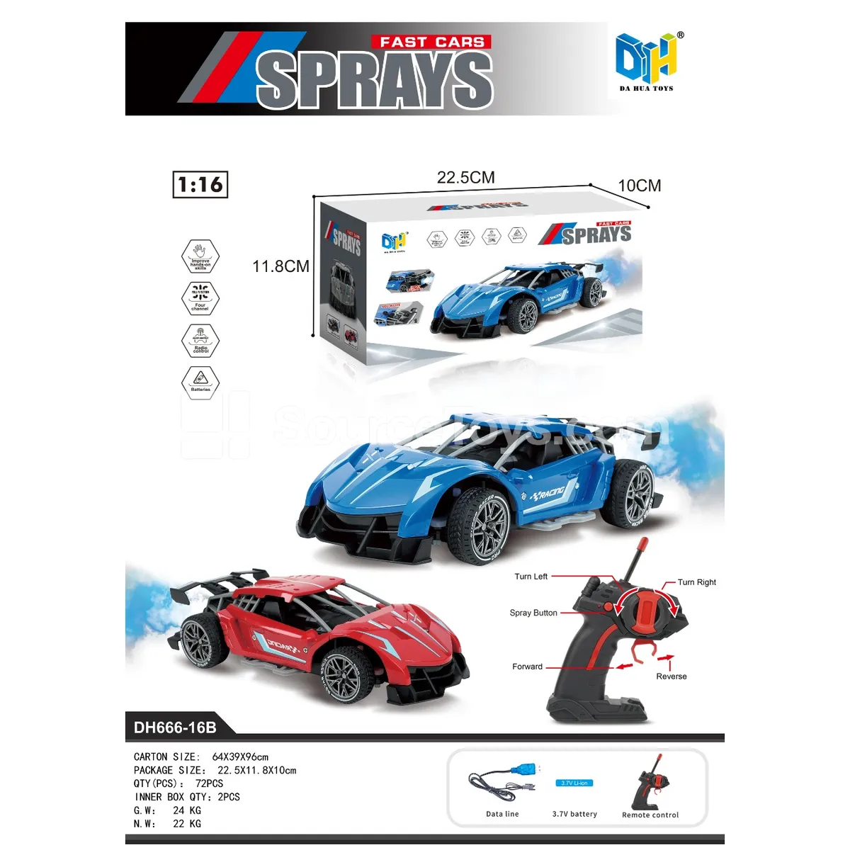 Spray RC Car High-Speed Skeleton Stunt Car (Battery Included) Spray RC Car High-Speed Skeleton Stunt Car (Battery Included)