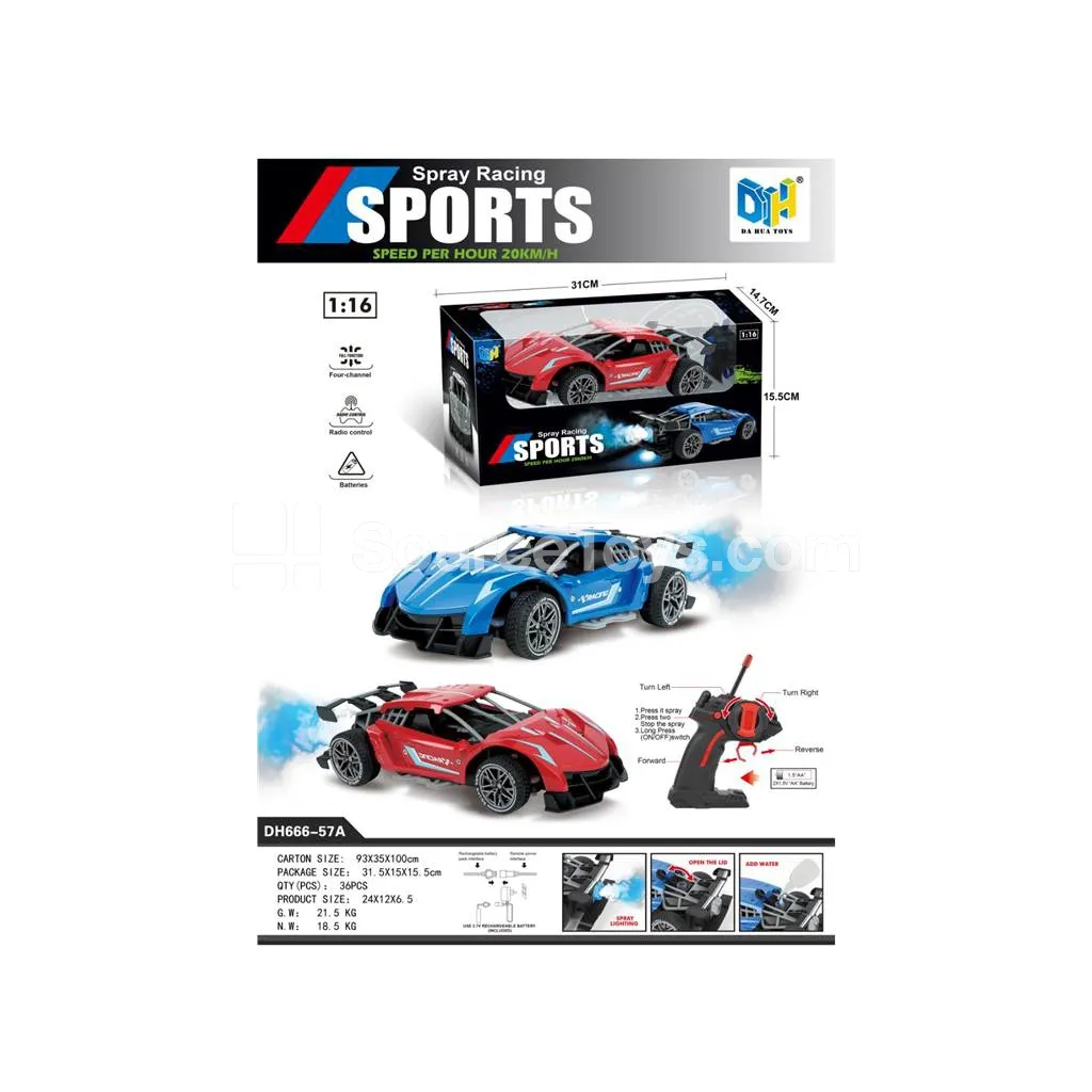 Spray Remote Control Car High-Speed Stunt Car Skeleton Car (Battery Included)