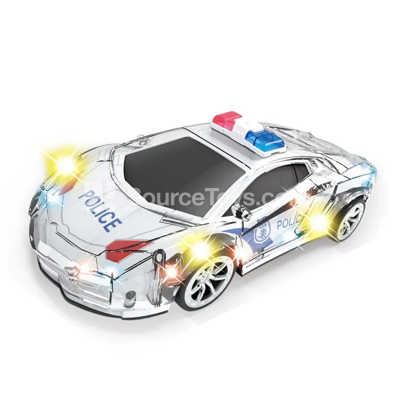Flashing Police Car RC Vehicle Model with 4-Way Remote Control