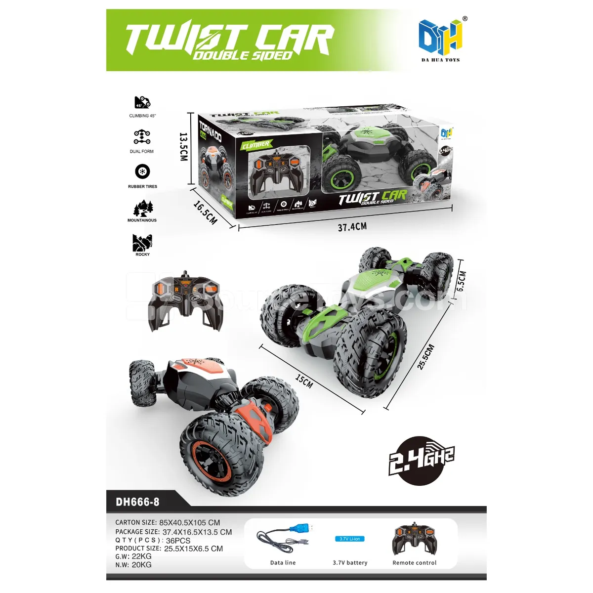 2.4G Stunt RC Car with Deformation, Battery Included 2.4G Stunt RC Car with Deformation, Battery Included