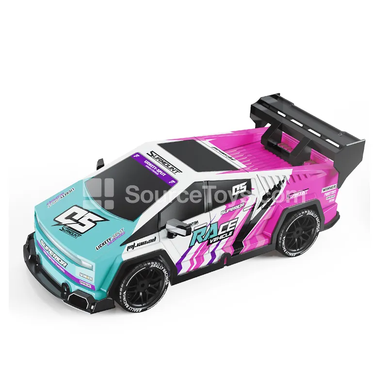 2.4G 1:20 4WD Drift RC Car with Lights, High Speed, PVC, Dual Speed, 2 Sets of Wheels, Battery Included (DH666-89A-1)
