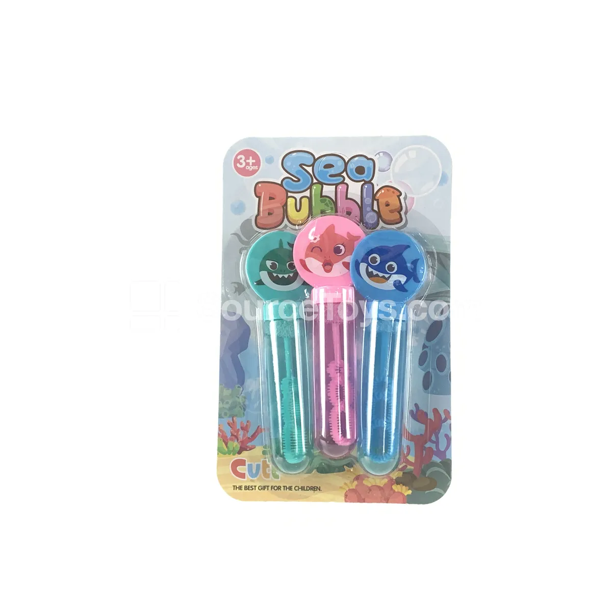 Cartoon Shark Baby Bubble Wand 3pcs/card 35ml