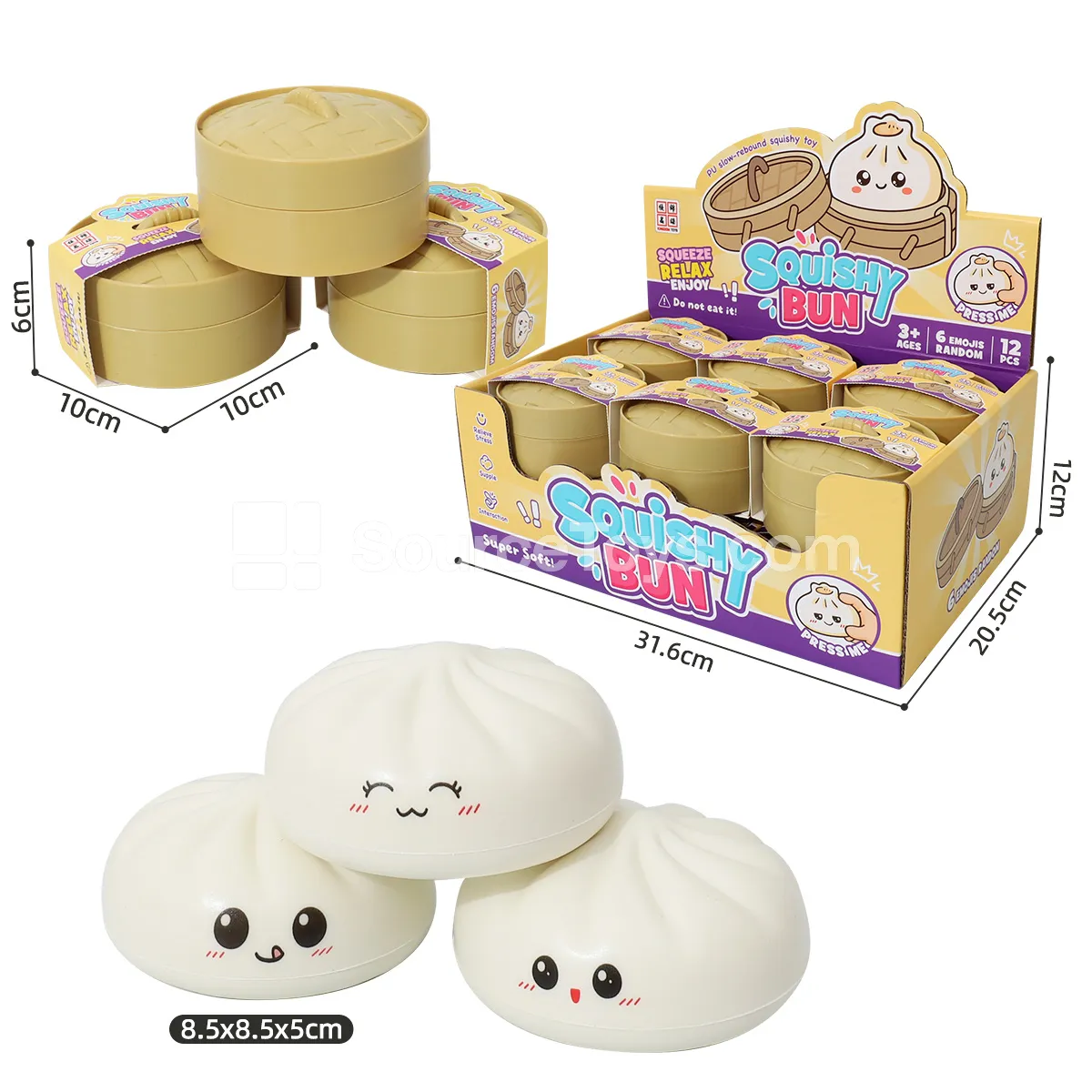 White Smiley Baozi Set with Steamer White Smiley Baozi Set with Steamer