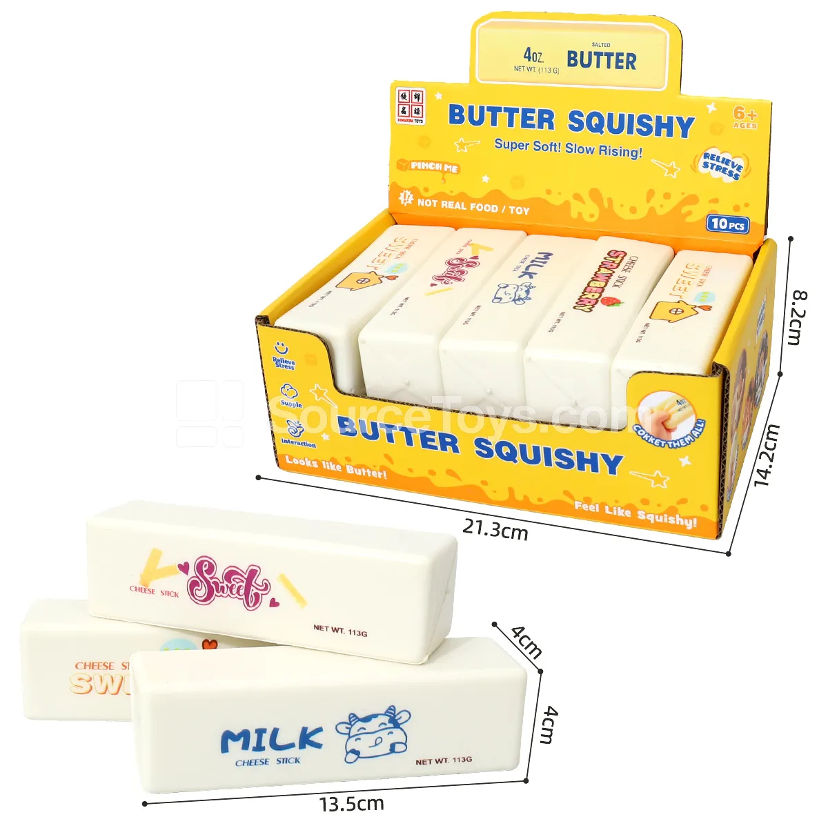 Small PU Slow-Rebound Printed Cheese Stick White Small PU Slow-Rebound Printed Cheese Stick White