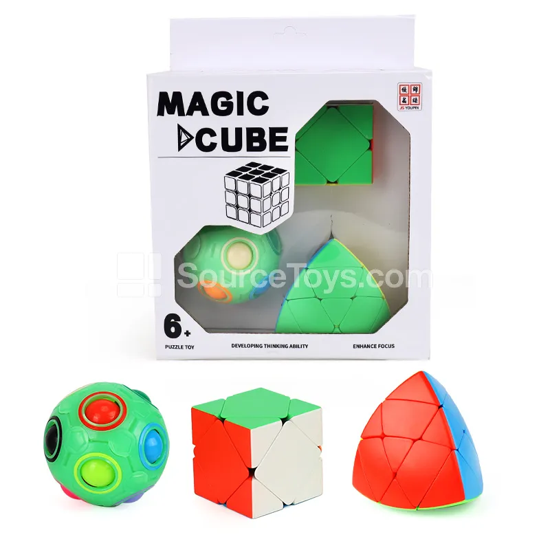 Skewb Cube + 3x3x3 Pyramid Cube + Glow-in-the-Dark Rainbow Ball Skewb Cube + 3x3x3 Pyramid Cube + Glow-in-the-Dark Rainbow Ball