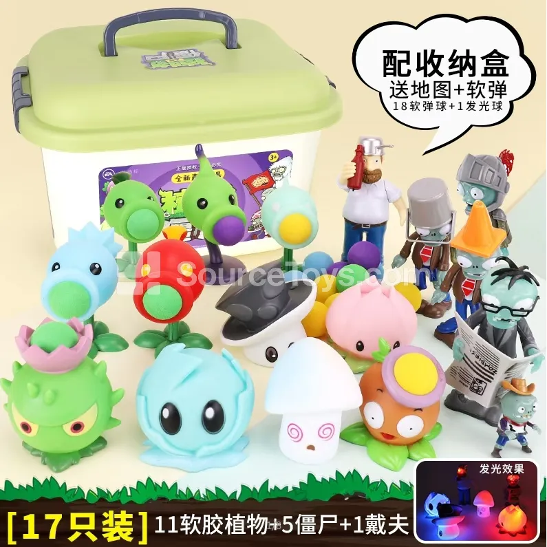 17-Pack Soft Vinyl Zombie vs. Plant Figures