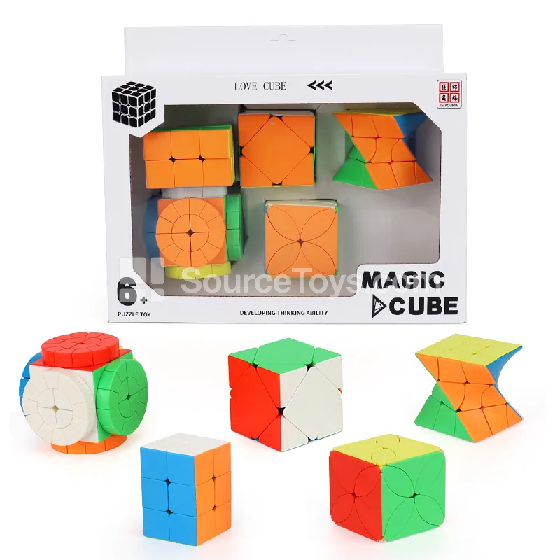 Magic Cube Set Solid Colors (Rubik's Cube, Skewb, Twister, Time Wheel, Maple Leaf) Magic Cube Set Solid Colors (Rubik's Cube, Skewb, Twister, Time Wheel, Maple Leaf)