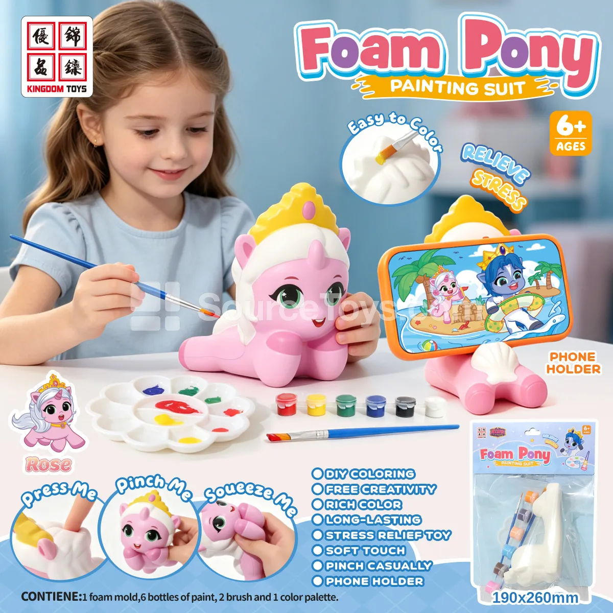 PU Slow-Rebound Pony Coloring Squeeze Toy Phone Stand (Pink) PU Slow-Rebound Pony Coloring Squeeze Toy Phone Stand (Pink)