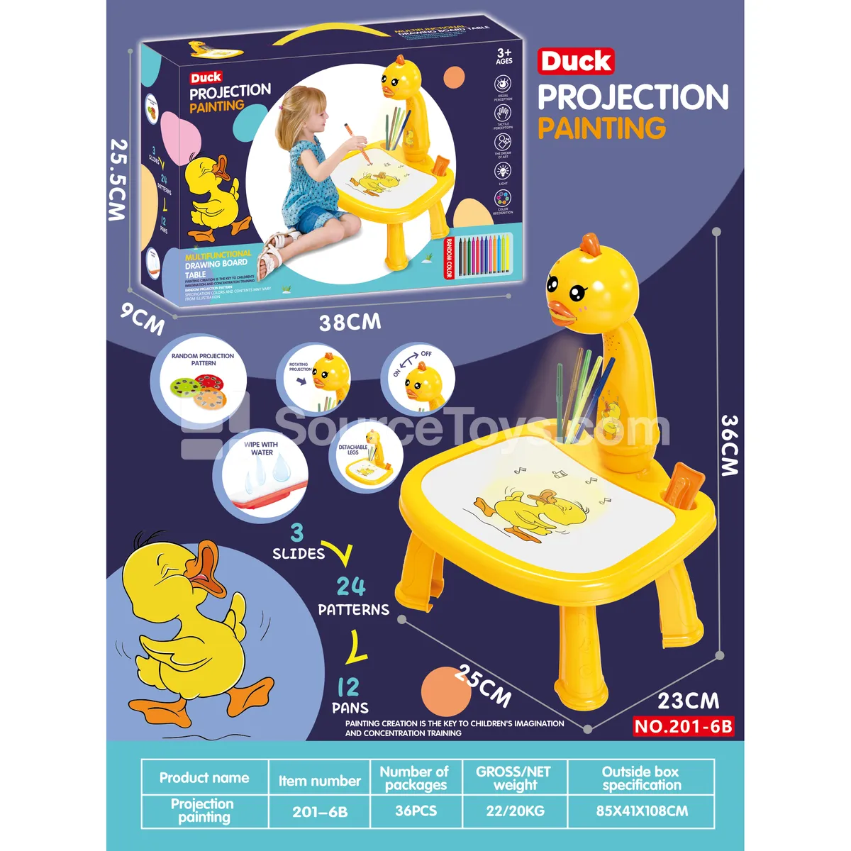 Duck Projection Drawing Table Yellow (No Music) Duck Projection Drawing Table Yellow (No Music)