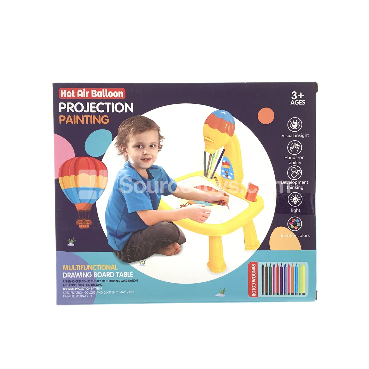 Hot Air Balloon Projection Drawing Table (Yellow with Music)