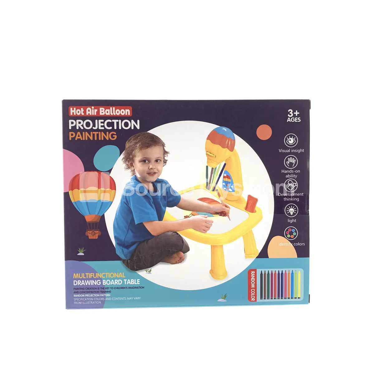 Hot Air Balloon Projection Drawing Table Pink with Music