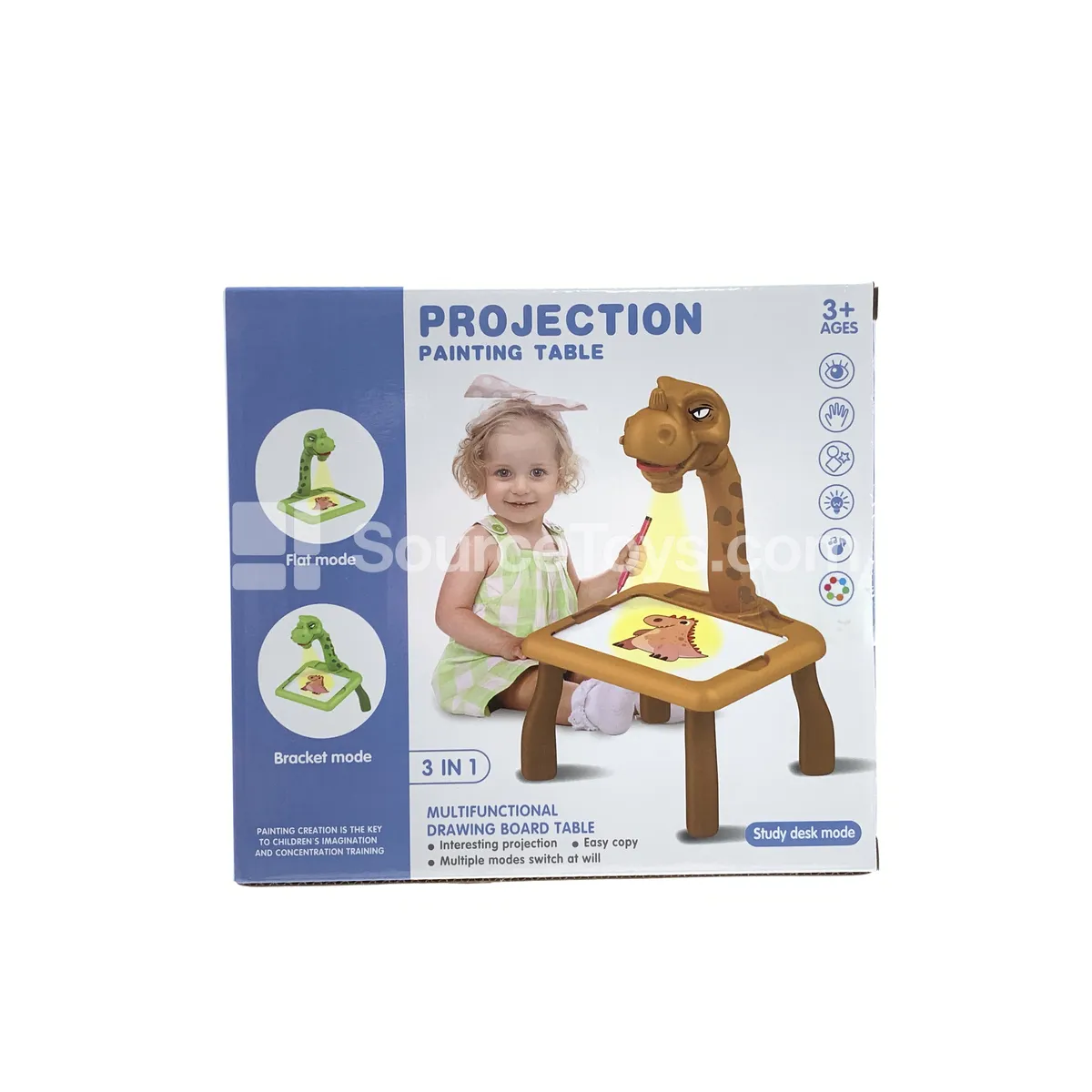 Dinosaur Projection Drawing Table with Music (Khaki) Dinosaur Projection Drawing Table with Music (Khaki)