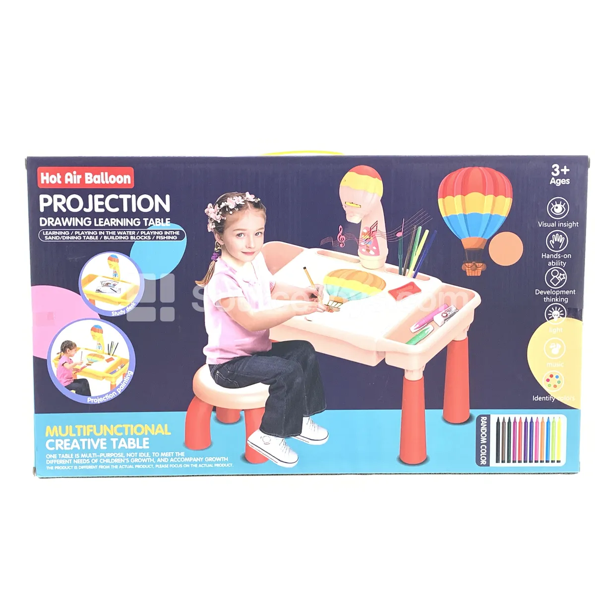 Yellow Musical Hot Air Balloon Projection Drawing & Writing Desk Yellow Musical Hot Air Balloon Projection Drawing & Writing Desk